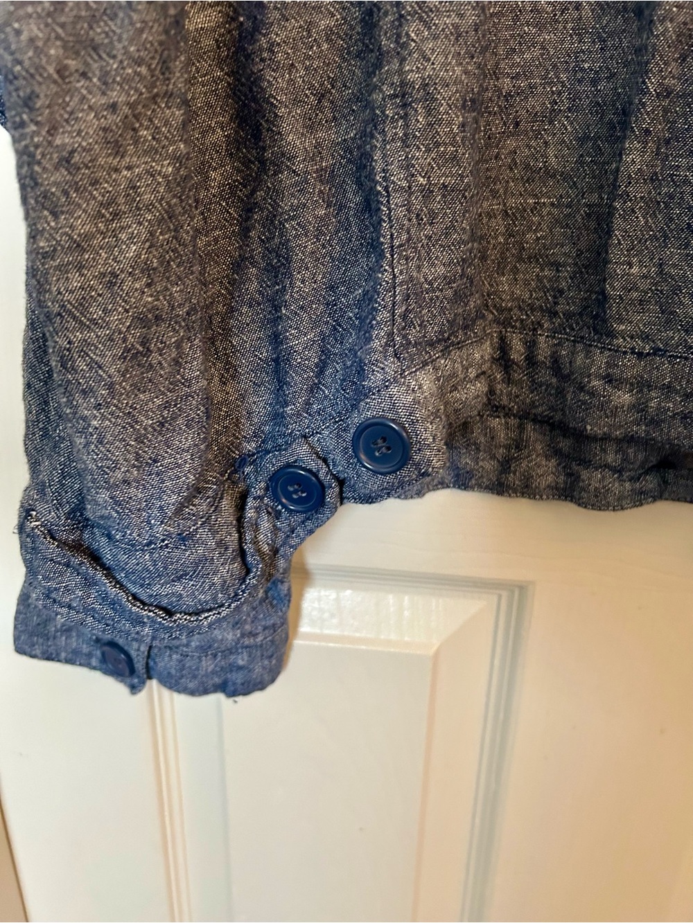 Max Studio Navy Textured Button-Front Utility Jacket - Picture 5 of 5